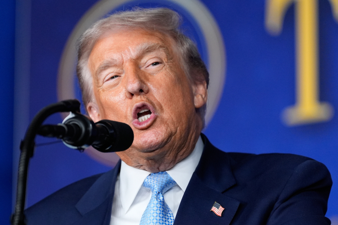 Tổng thống Donald Trump phát biểu tại Washington hôm 17/11. Ảnh: AP