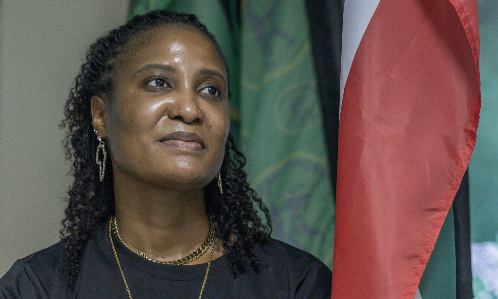 Nghị sĩ Duduzile Zuma-Sambudla đảng MK tại cuộc họp báo ngày 28/11 ở Durban. Ảnh: AFP