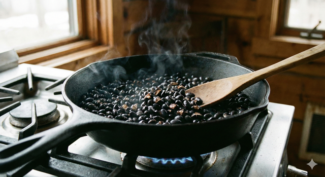 Đậu đen rang trước khi đun lấy nước giúp tiêu hóa tốt hơn đậu đen chưa rang.
