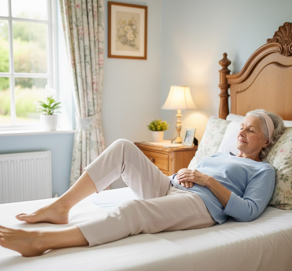 Bài tập trượt gót chân giúp tăng cường cơ đùi trước và cơ hông.