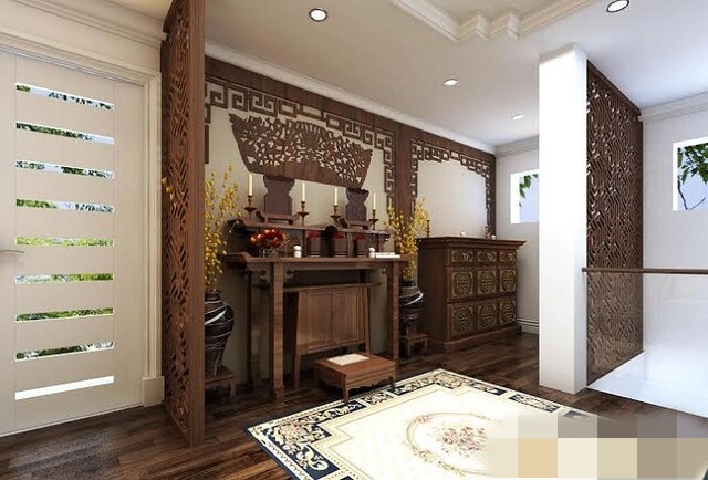 Phong thủy cho hay, phòng thờ là không gian tâm linh thiêng liêng, luôn chú trọng sự thanh tịnh, an yên, trầm lắng (thuộc Âm). Vì vậy, thiết kế tối ưu nhất cho không gian này là cần hướng về Âm nhiều hơn là Dương khí.