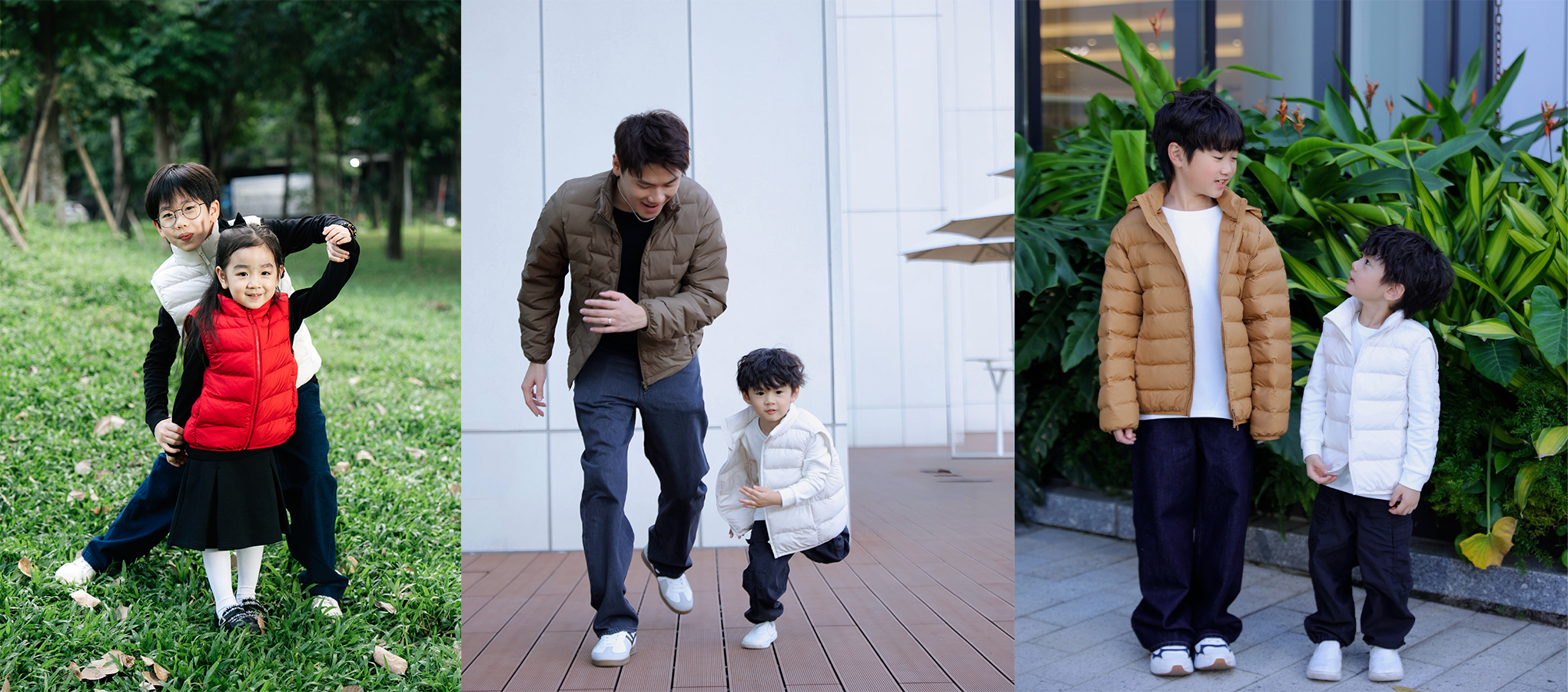 Gia Đình Nhà Đậu và Xoài Farm đã sắm nguyên bộ sưu tập Pufftech để tạo nên những set đồ gia đình “tone-sur-tone” cực yêu. Với đa dạng kiểu dáng từ áo khoác dài tay ấm áp đến gile năng động, cả nhà có thể thoải mái lựa chọn thiết kế phù hợp với sở thích từng thành viên mà vẫn giữ được sự gắn kết, đồng điệu trong mỗi khung hình.