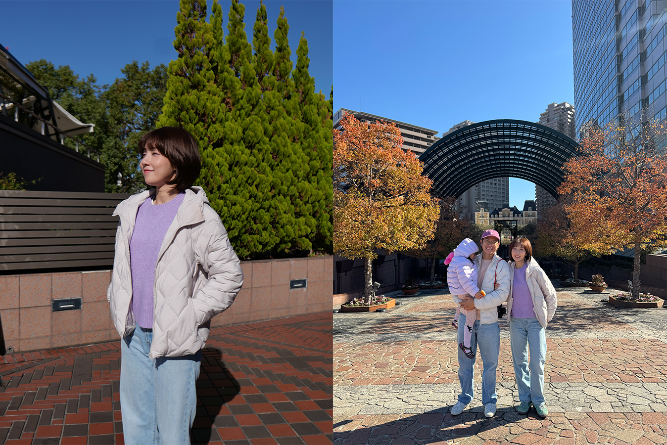 Không chỉ xuất hiện trong những chuyến vi vu trong nước, áo Pufftech từ Uniqlo còn được gia đình Bùi Khánh Hà tin tưởng xếp vào vali để chinh phục thời tiết lạnh giá trong chuyến du lịch Nhật Bản.