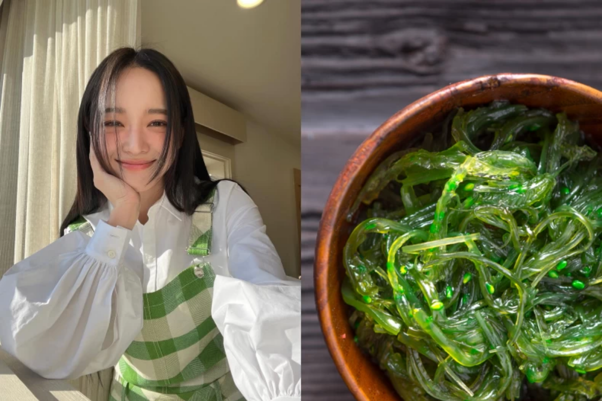 Nữ diễn viên Kim Sejeong thường xuyên ăn món mì tảo bẹ trong chế độ ăn kiêng.