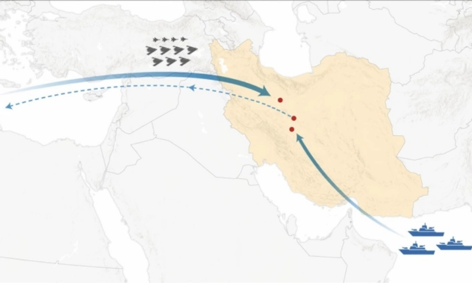 Hành trình di chuyển của các oanh tạc cơ B-2 tập kích Iran. Bấm vào ảnh để xem chi tiết