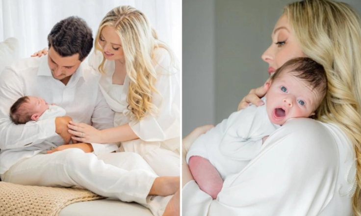 Tiffany Trump cùng chồng bên con trai Alexander. Ảnh: Instagarm/tiffanytrump