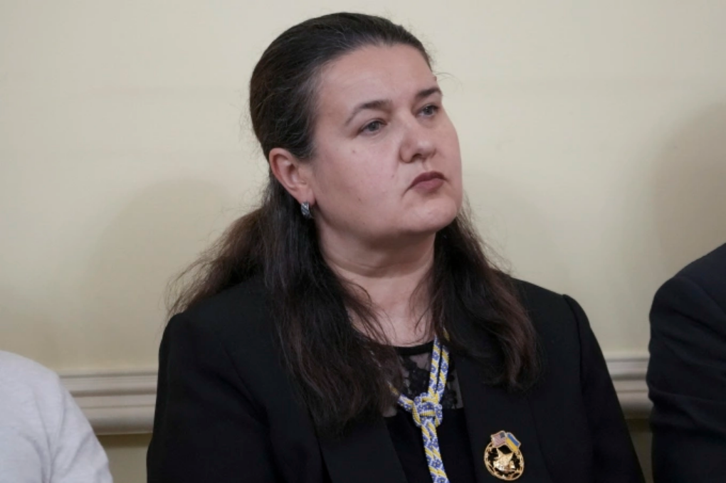 Đại sứ Ukraine tại Washington Oksana Markarova tại Bộ Ngoại giao Mỹ ngày 4/6. Ảnh: AFP