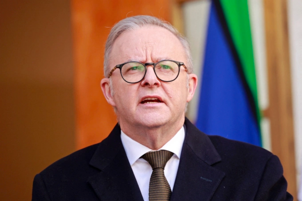 Thủ tướng Australia Anthony Albanese tại cuộc họp báo ở Canberra ngày 11/8. Ảnh: AFP