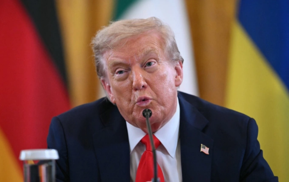 Tổng thống Mỹ Donald Trump phát biểu trong cuộc gặp các lãnh đạo châu Âu tại Nhà Trắng ngày 18/8. Ảnh: AFP