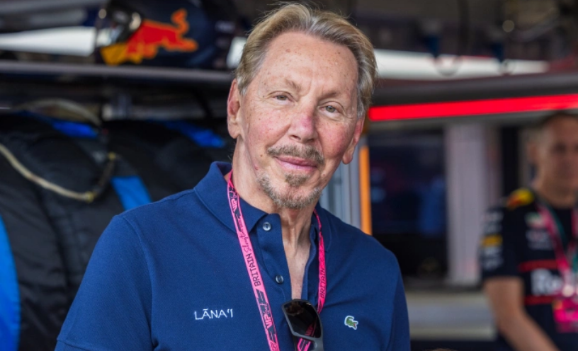 Chủ tịch kiêm Giám đốc Công nghệ Oracle Larry Ellison tại Giải đua Công thức 1 ở Anh. Ảnh: Reuters
