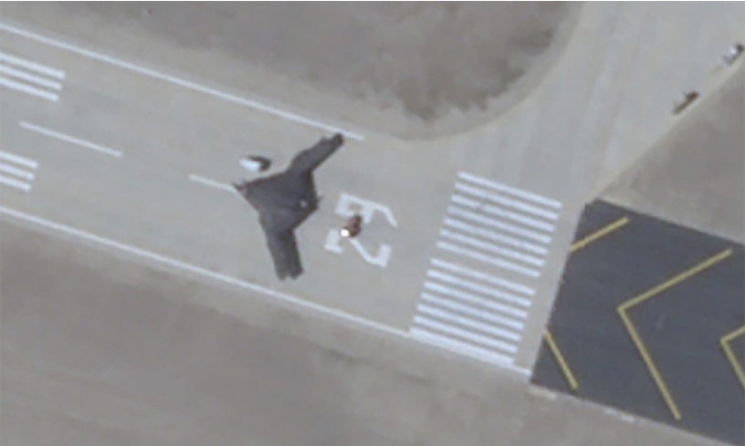 UAV trong ảnh chụp căn cứ thử nghiệm Mã Lan, Tân Cương, Trung Quốc ngày 14/8. Ảnh: Planet Labs