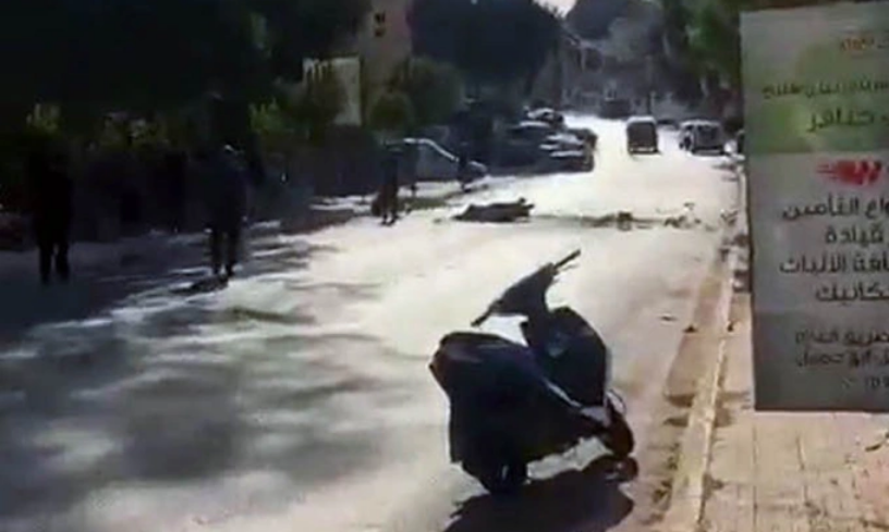 Ảnh được cho là hiện trường vụ tập kích ở thị trấn Lebanon hôm 21/9. Ảnh: Times of Í