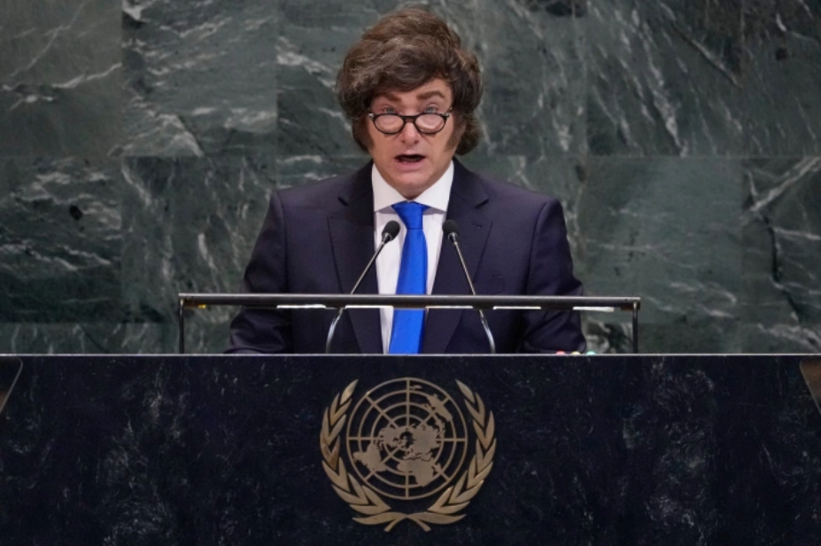 Tổng thống Argentina Javier Milei phát biểu tại Đại hội đồng Liên Hợp Quốc ngày 24/9. Ảnh: AP