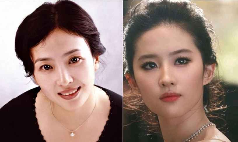 Bà Lưu Hiểu Lợi thời trẻ và Lưu Diệc Phi. Ảnh: Sohu