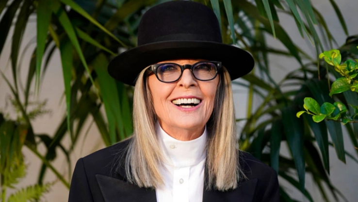 Diễn viên Diane Keaton tại show thời trang của Ralph Lauren hồi tháng 10/2022. Ảnh: AP