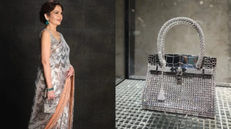 Trang phục dự tiệc của bà Nita Ambani. Ảnh: Vygr News