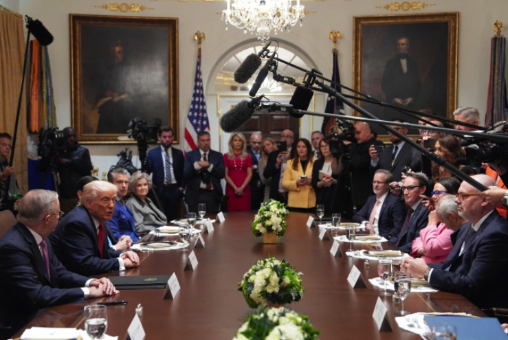 Tổng thống Trump và Thủ tướng Australia phát biểu trước truyền thông tại Nhà Trắng ngày 20/10. Ảnh: AP