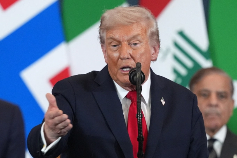 Tổng thống Mỹ Donald Trump tại thành phố Sharm el-Sheikh, Ai Cập ngày 13/10. Ảnh: AFP