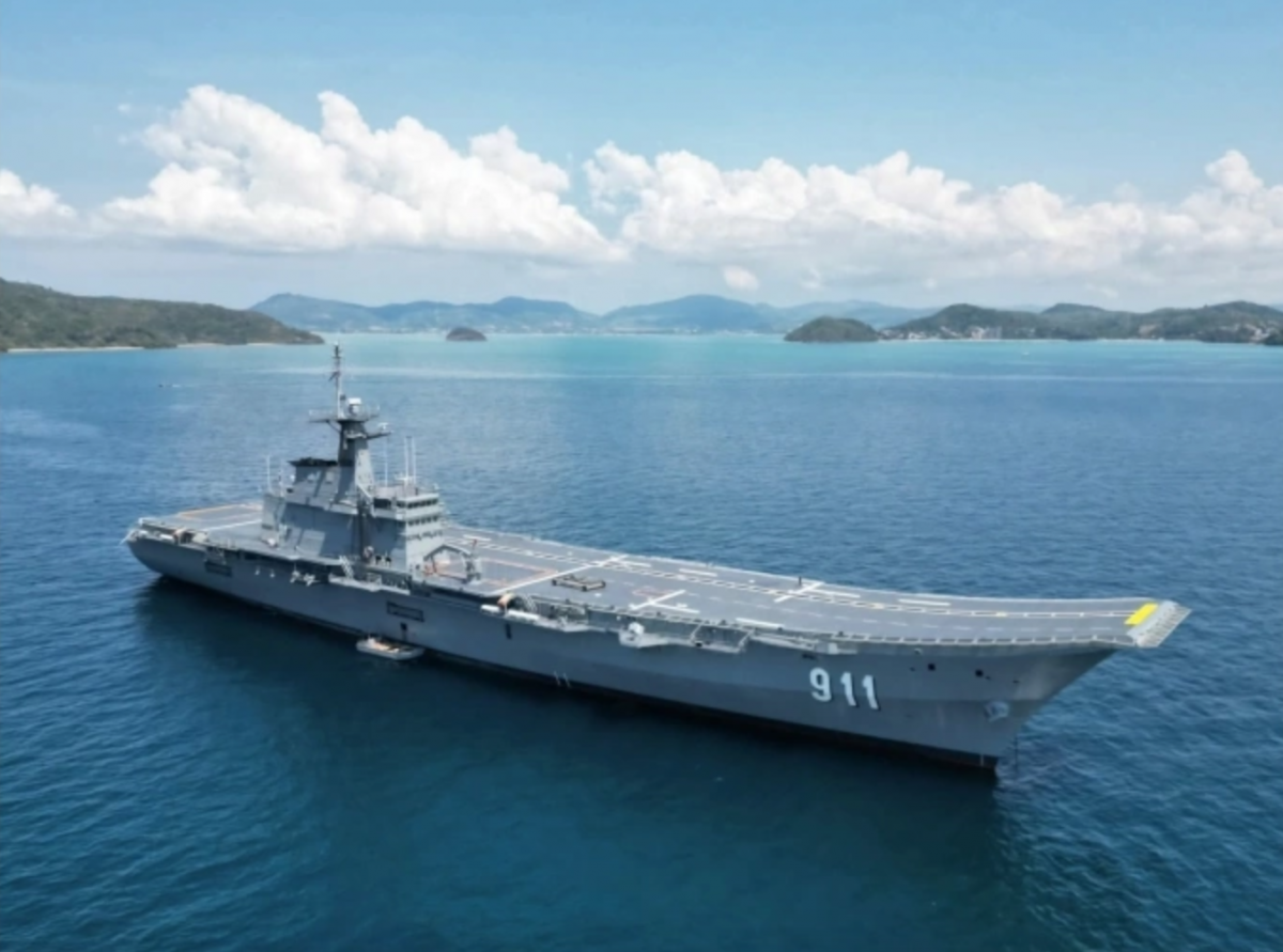 Tàu sân bay Thái Lan HTMS Chakri Naruebet trong một lần ra khơi vào năm 2023. Ảnh: Văn phòng Thủ tướng Thái Lan