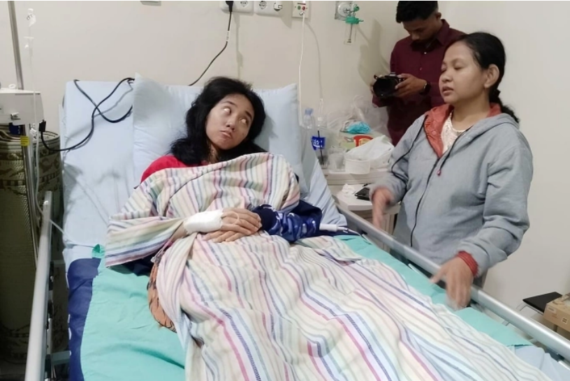 Putri Setya Gita Pratiwi đang được điều trị tại Bệnh viện Muhammadiyah Boja ở Kendal. KOMPAS.COM