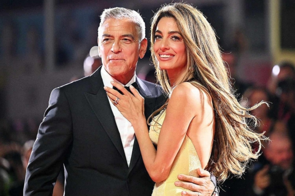 Vợ chồng diễn viên George Clooney tại Liên hoan phim Cannes năm 2024. Ảnh: AFP