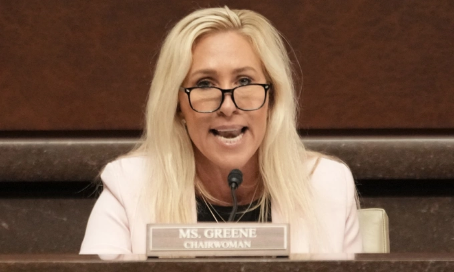 Nghị sĩ Marjorie Greene tại Đồi Capitol hồi tháng 5. Ảnh: AFP