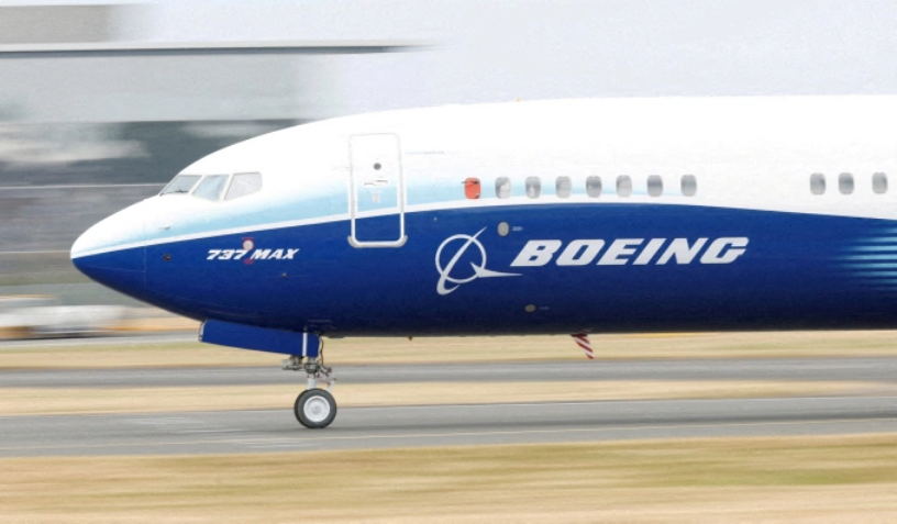 Một chiếc boeing 737 Max tại Triển lãm Hàng không Quốc tế Farnborough (Anh). Ảnh: Reuters