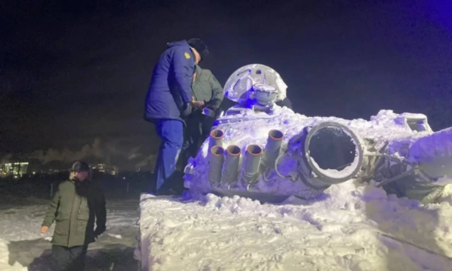 Xe tăng trong vụ tai nạn khiến một thiếu niên thiệt mạng ở Yakutsk hôm 20/1. Ảnh: Văn phòng công tố Cộng hòa Sakha