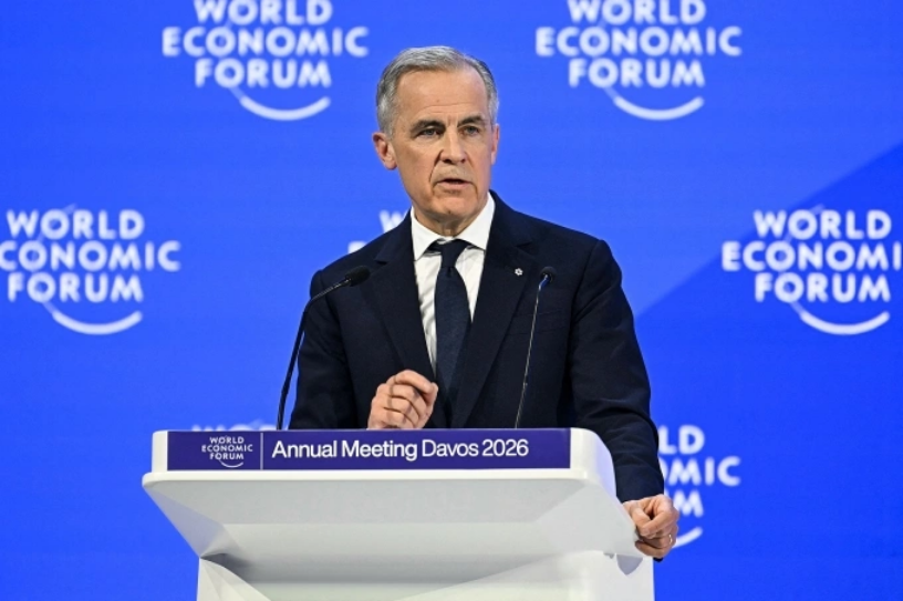 Thủ tướng Canada Mark Carney phát biểu tại hội nghị WEF ở Davos, Thụy Sĩ ngày 20/1. Ảnh: AFP