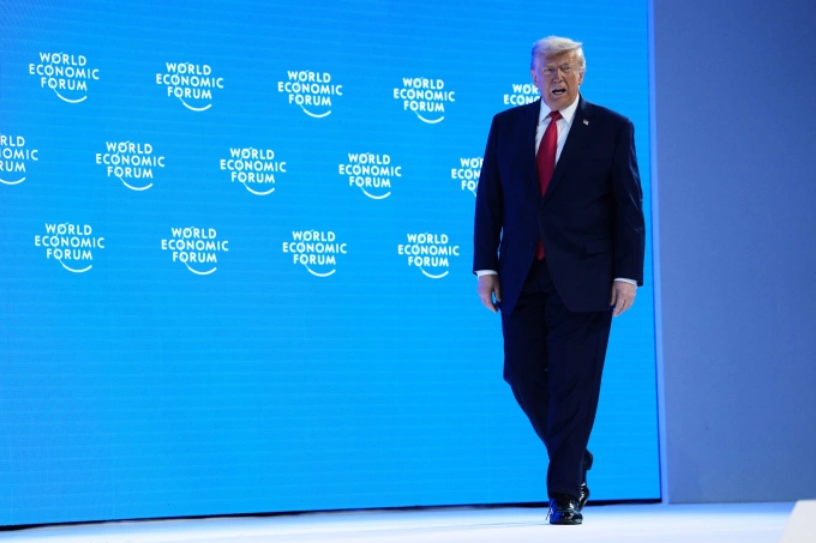 Tổng thống Donald Trump tại Diễn đàn Kinh tế Thế giới ở Davos, Thụy Sĩ ngày 21/1. Ảnh: AP