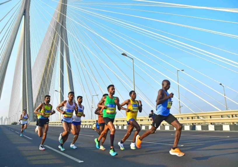 Các vận động viên tham dự giải Mumbai Marathon, năm 2024. Ảnh: India Times