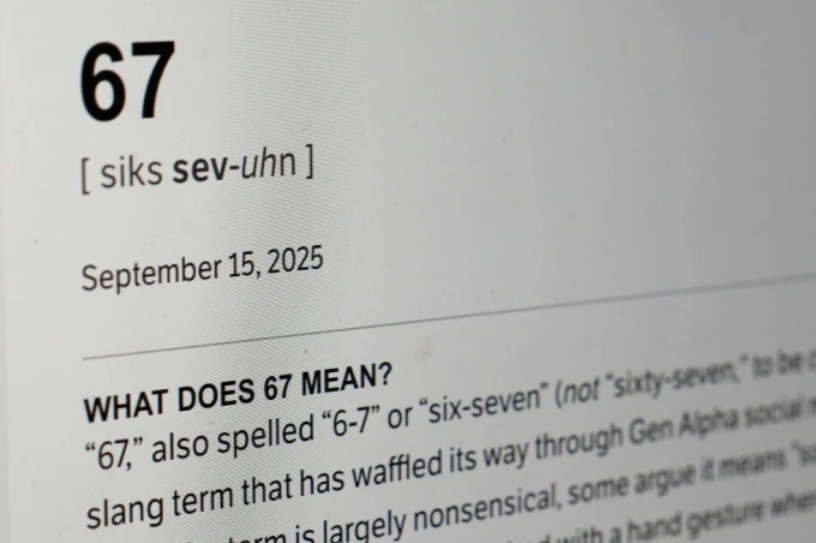 Từ điển trực tuyến Dictionary.com chọn 6-7 là Từ của năm 2025. Ảnh chụp màn hình