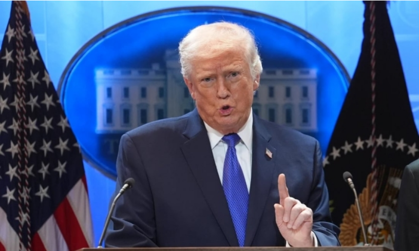 Ông Donald Trump tại buổi họp báo ở Nhà Trắng hôm 20/2 (giờ Mỹ). Ảnh: AP