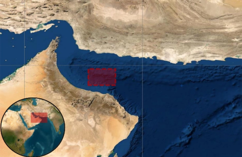 Khu vực tàu  VYOM bị tập kích ngày 1/3. Đồ họa: UKMTO