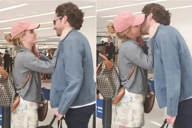 Emma Watson và Gonzalo Hevia Baillères tình tứ tại sân bay ở Mexico đầu tháng 3. Ảnh: Backgrid