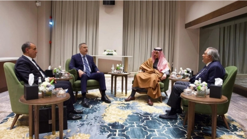 Ngoại trưởng Ai Cập, Thổ Nhĩ Kỳ, Arab Saudi và Pakistan gặp nhau tại Riyadh ngày 19/3. Ảnh: Chính phủ Arab Saudi