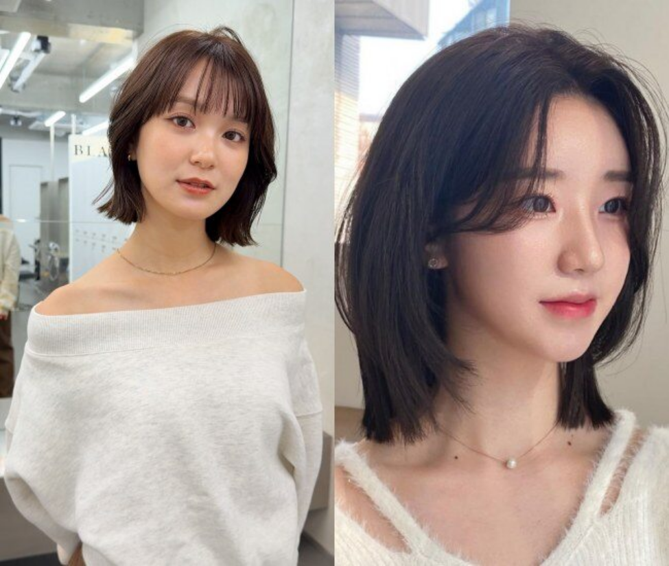 Tóc bob giúp tóc mỏng trông dày dặn hơn nhờ độ dài ngắn và phần đuôi cắt gọn. Kiểu tóc này tạo cảm giác chắc khỏe, đồng thời giúp gương mặt thanh thoát hơn. Chỉ cần sấy nhẹ là tóc đã có độ phồng tự nhiên.