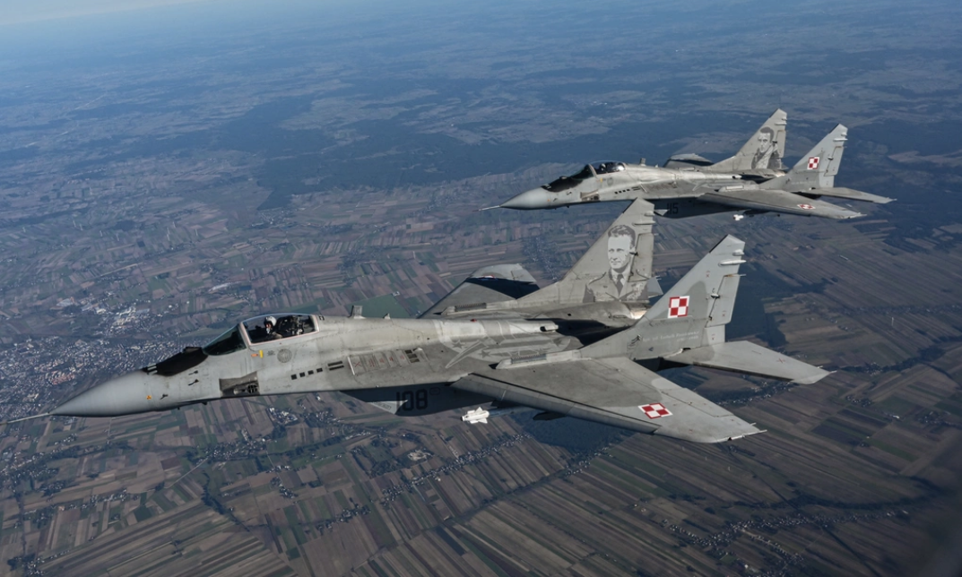 Tiêm kích MiG-29 Ba Lan trong cuộc diễn tập của NATO tại thị trấn Lask tháng 10/2022. Ảnh: AFP